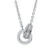 Collier 2 Ringe aus 750 Gold Weißgold 15 Brillanten 0,07ct TW-SI L:42cm
