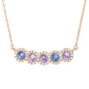 Collier 750 Rotgold 5 Saphire 0,54ct mehrfarbig 52 Brillanten 0,2ct TW-SI L:45cm
