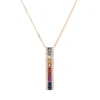 Collier 750 Rotgold 11 Saphire 0,66ct mehrfarbig 36 Brillanten 0,14ct TW-SI L:45cm