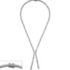 Collier Silberkette Halskette Halsschmuck mit weißen Zirkonia, 925 Silber 42cm
