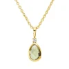 Collier Tropfen aus 750 Gelbgold Peridot 0,36ct Brillant 0,02ct TW-SI L:45cm