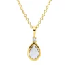 Collier Tropfen aus 750 Gelbgold Amethyst 0,4ct grün Brillant 0,02ct TW-SI L:45cm