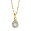 Collier Tropfen aus 750 Gold Gelbgold 13 Diamanten 0,25ct TW-SI L:45,7cm