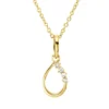 Collier Tropfen aus 750 Gold Gelbgold 4 Diamanten 0,03ct TW-SI L:45cm