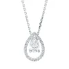 Collier Tropfen aus 750 Gold Weißgold 23 Diamanten 0,46ct TW-SI L:45cm