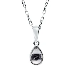 Collier Tropfen aus 750 Gold Weißgold Amethyst 0,34ct grün L:45cm Zarge
