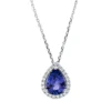 Collier Tropfen aus 750 Weißgold Tansanit 1,36ct blau 23 Brillanten 0,15ct TW-SI