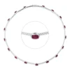 Collier 750 Weißgold 17 Rubine 10,15ct rot 161 Brillanten 2,93ct TW-VSI/SI L:39cm