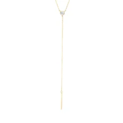 Collier Y-Kette aus 585 Gold Gelbgold Brillant 0,1ct TW-SI L:45,7cm Zarge