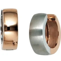 Creole Creolen 5,1mm aus 585 Gold Weißgold Rotgold mattiert Ohrschmuck für Damen