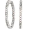 Creole Creolen 2,3mm 50 Diamanten 0.25Ct W/SI Brillanten 585 Gold Weißgold Damen