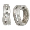 Creole Creolen Ohrringe, 16.8mm, mit Zirkonia, mattiert,925 Silber