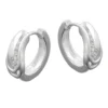 Creole Creolen 14x6mm Ohrringe gewölbt mit Zirkonia 925 Silber Silberohrringe