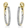 Creolen aus 750 Gelbgold 46 Brillanten 0,25ct TW-SI 18,2x1,9mm Fassung rhodiniert