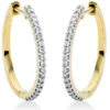 Creolen aus 750 Gelbgold 38 Brillanten 0,26ct TW-SI 21,1x1,6mm Fassung rhodiniert