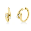 Creolen aus 750 Gelbgold 4 Diamanten Oval-Schliff 0,43ct TW-SI 20,8x7,4mm
