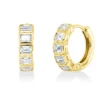 Creolen aus 750 Gelbgold 10 Diamanten Smaragd-Schliff 0,9ct F-SI 12,7x3,8mm