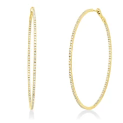 Creolen aus 750 Gold Gelbgold 202 Brillanten 1,04ct TW-SI 51,5x1,3mm
