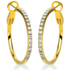 Creolen aus 750 Gold Gelbgold 34 Brillanten 0,99ct TW-VSI 32,7x2mm