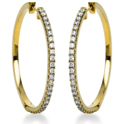 Creolen aus 750 Gold Gelbgold 50 Brillanten 0,7ct TW-SI 30x1,8mm