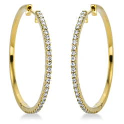 Creolen aus 750 Gold Gelbgold 56 Brillanten 0,51ct TW-SI 29,5x1,4mm