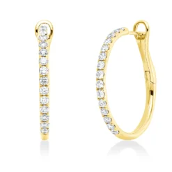 Creolen aus 750 Gold Gelbgold 30 Brillanten 0,76ct TW-SI 25,2x2mm