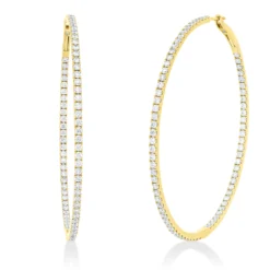 Creolen aus 750 Gold Gelbgold 158 Brillanten 3,3ct TW-SI 58x2,1mm