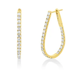 Creolen aus 750 Gold Gelbgold 54 Brillanten 1,95ct I-SI 32,5x2,2mm