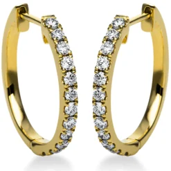 Creolen aus 750 Gold Gelbgold 24 Brillanten 0,44ct TW-SI 18,5x1,9mm