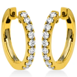 Creolen aus 750 Gold Gelbgold 18 Brillanten 0,73ct TW-SI 18,1x2,5mm