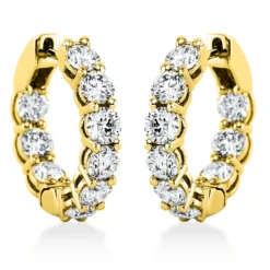 Creolen aus 750 Gold Gelbgold 18 Brillanten 3,32ct TW-SI 18,9x3,5mm