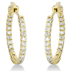 Creolen aus 750 Gold Gelbgold 48 Brillanten 0,66ct TW-SI S:2mm