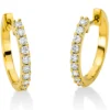 Creolen aus 750 Gold Gelbgold 18 Brillanten 0,31ct TW-SI 16,1x1,9mm