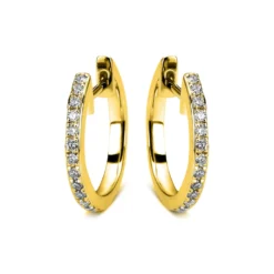 Creolen aus 750 Gold Gelbgold 36 Brillanten 0,19ct TW-SI 15,9x1,4mm