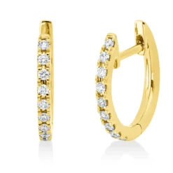 Creolen aus 750 Gold Gelbgold 18 Brillanten 0,14ct TW-SI 13x1,5mm