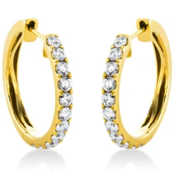 Creolen aus 750 Gold Gelbgold 22 Brillanten 0,89ct TW-SI 20x2,4mm