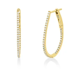 Creolen aus 750 Gold Gelbgold 80 Brillanten 0,36ct TW-SI 25,4x1,1mm