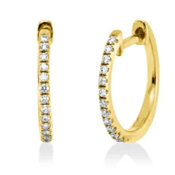 Creolen aus 750 Gold Gelbgold 30 Brillanten 0,12ct TW-SI 13,5x1,3mm