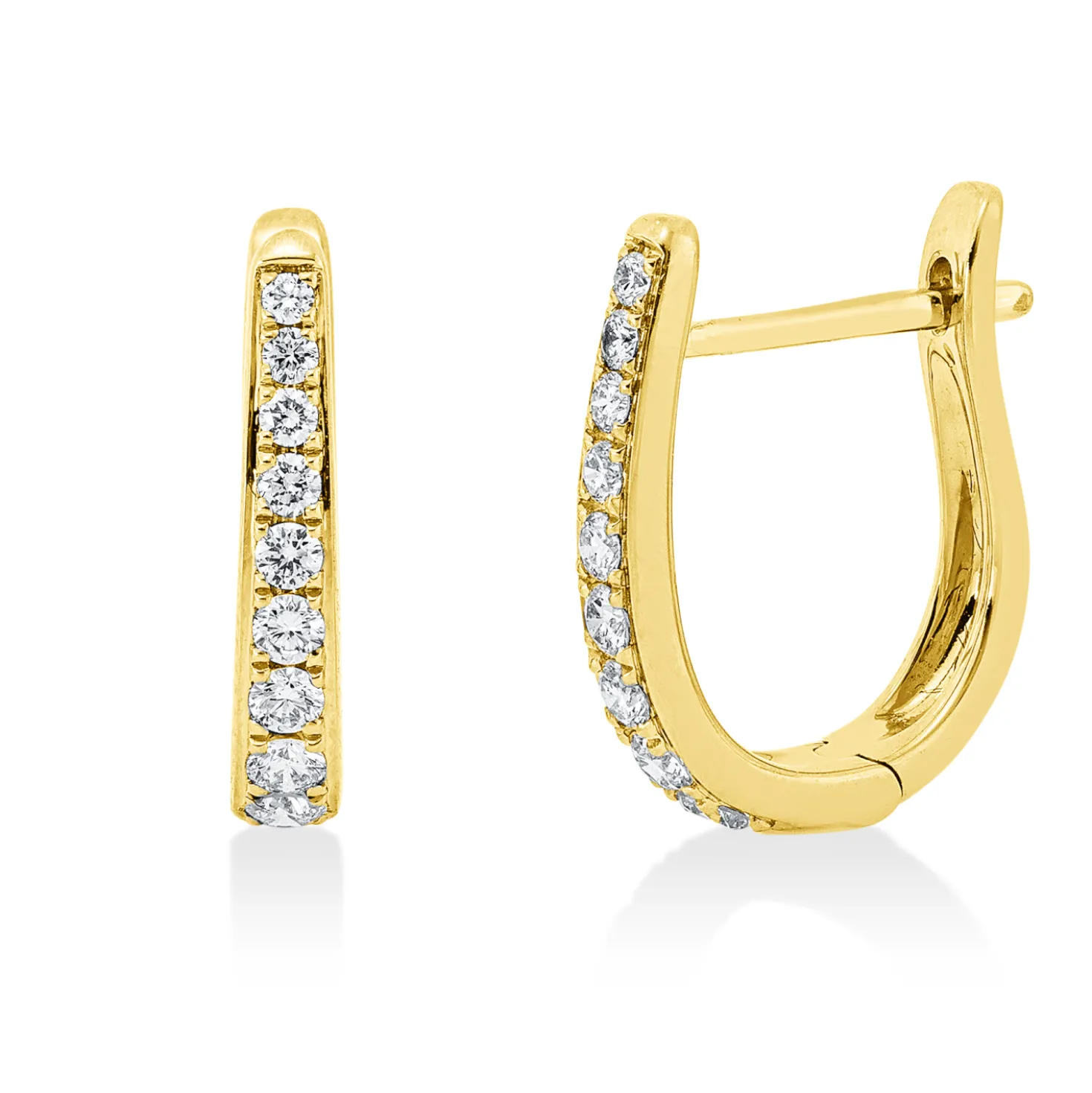 Creolen aus 750 Gold Gelbgold 18 Brillanten 0,33ct TW-SI 15x2,8mm