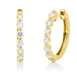 Creolen aus 750 Gold Gelbgold 14 Brillanten 0,6ct TW-SI 17,8x2,2mm