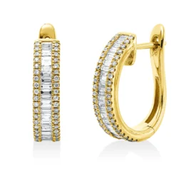 Creolen aus 750 Gold Gelbgold 127 Diamanten 0,79ct TW-SI 17,3x4,5mm