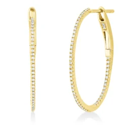Creolen aus 750 Gold Gelbgold 102 Diamanten 0,18ct TW-SI 24,5x1mm