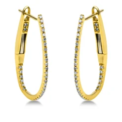Creolen aus 750 Gold Gelbgold 62 Diamanten 0,12ct W-SI 18,2x0,7mm