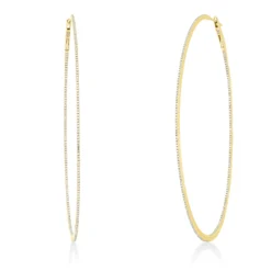 Creolen aus 750 Gold Gelbgold 396 Diamanten 1,18ct TW-SI 87,6x1mm