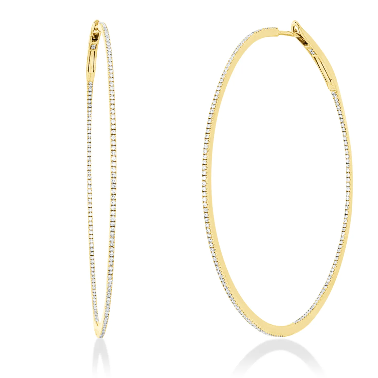 Creolen aus 750 Gold Gelbgold 324 Diamanten 0,68ct TW-SI 57,6x1mm