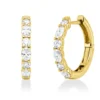 Creolen aus 585 Gold Gelbgold 12 Diamanten 0,75ct TW-VSI/SI 16,7x2,5mm
