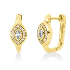 Creolen aus 750 Gold Gelbgold 34 Diamanten 0,28ct TW-SI 15,5x7mm