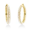 Creolen aus 750 Gold Gelbgold 208 Süßwasser-Perlen 1,8mm weiß