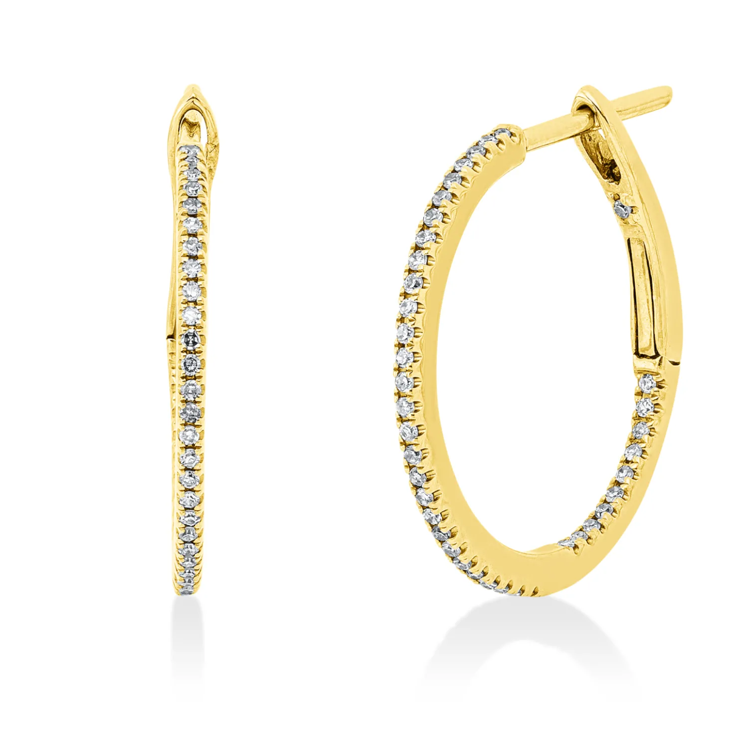 Creolen aus 750 Gold Rotgold 78 Diamanten 0,18ct TW-SI