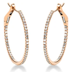 Creolen aus 750 Gold Rotgold 86 Diamanten 0,23ct TW-SI 23,4x1mm
